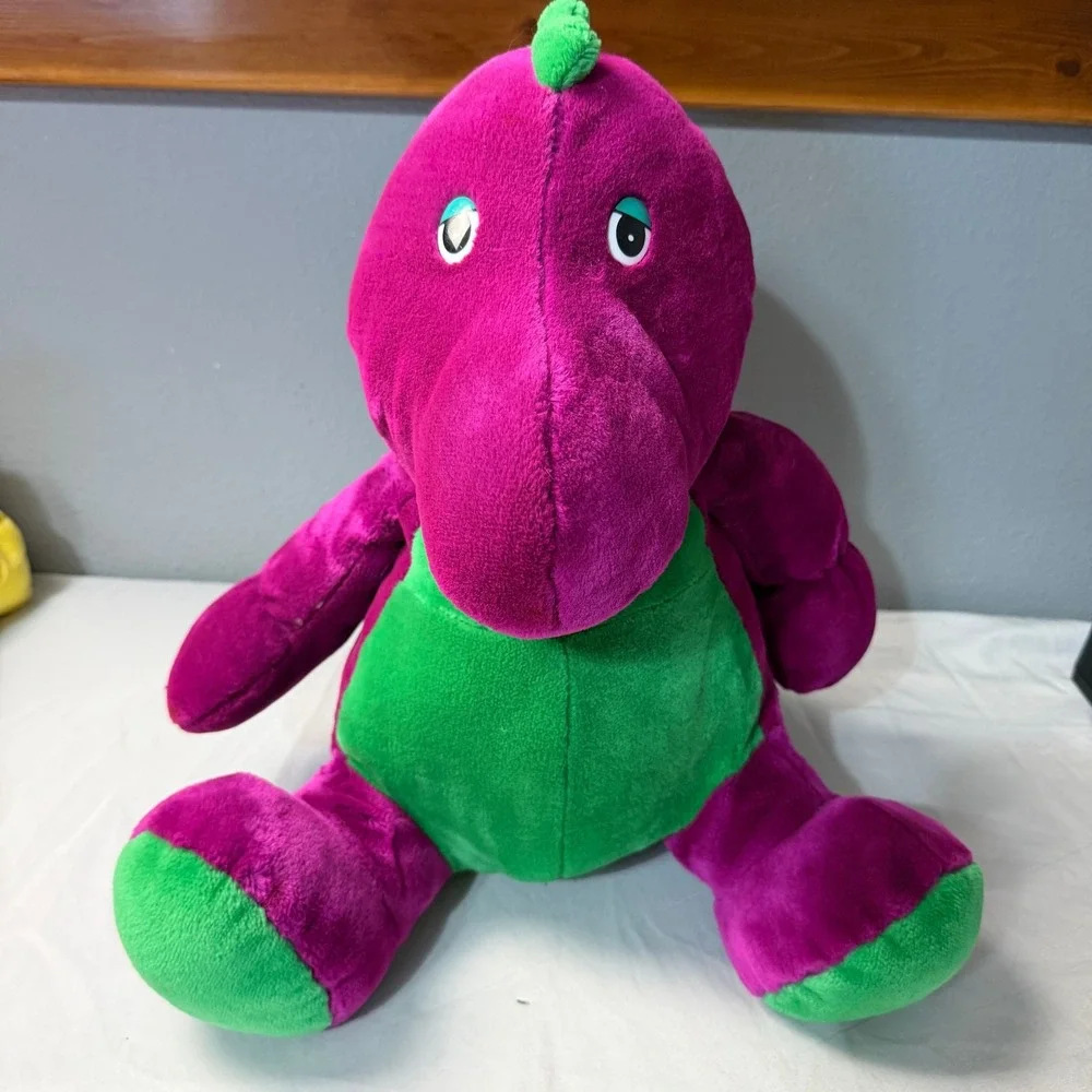 Vintage Barney The Dinosaur Plush Toy Stuffed Animal 1988 Purple Green 20